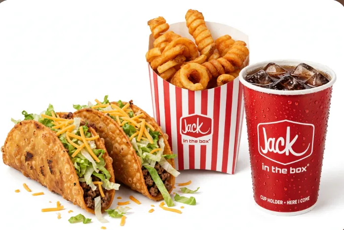 Jack in the Box 2 tacos with curly fries and drink combo from $5 Big Deal Meal