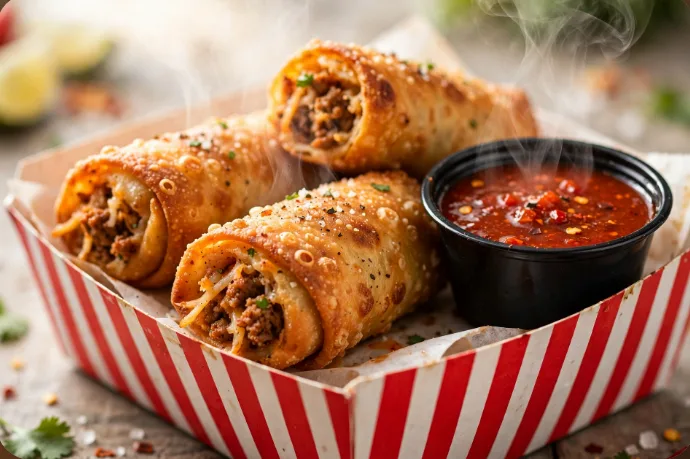 Jack in the Box Classic Mini Chimi Bang Bangs 3pc with taco sauce
