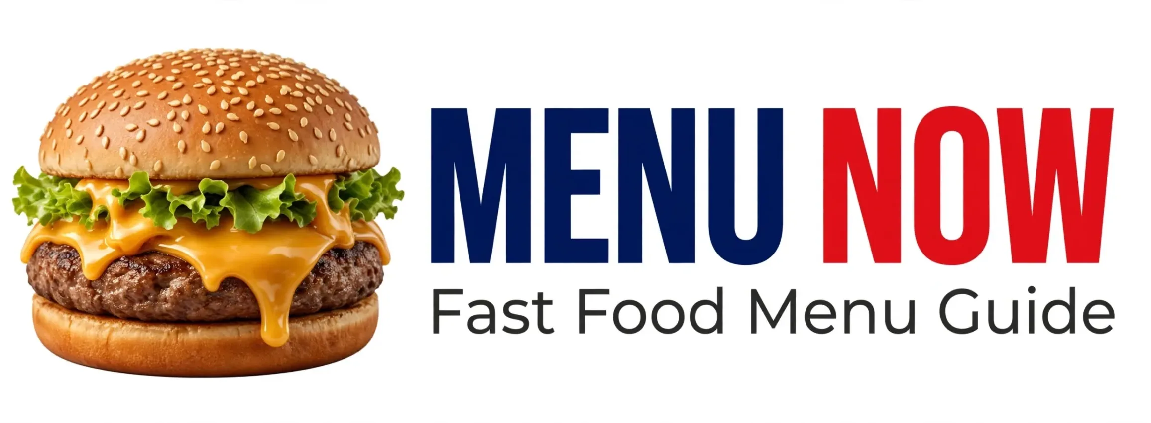 Menu Now – Fast Food Menu Guide logo with cheeseburger